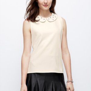 Ann Taylor Rhinestone Peter Pan Collar Tank Top, sz XXSP